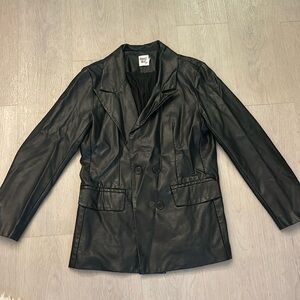 Princess Polly Black Leather Blazer